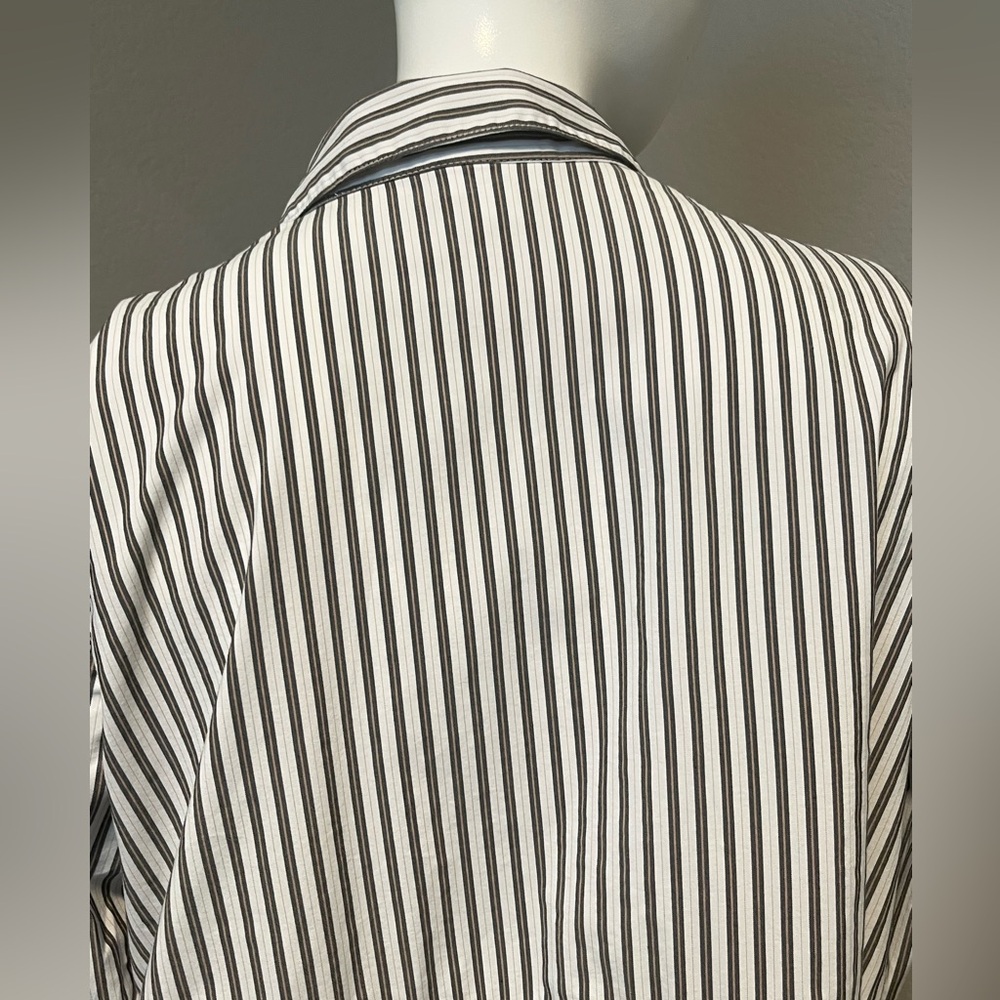 J. JILL Women’s Black and White Striped LS Button Down Shirt Blouse Size L - Picture 5 of 13